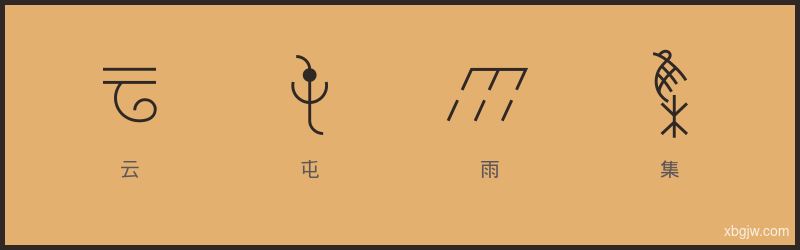 云屯雨集 甲骨文