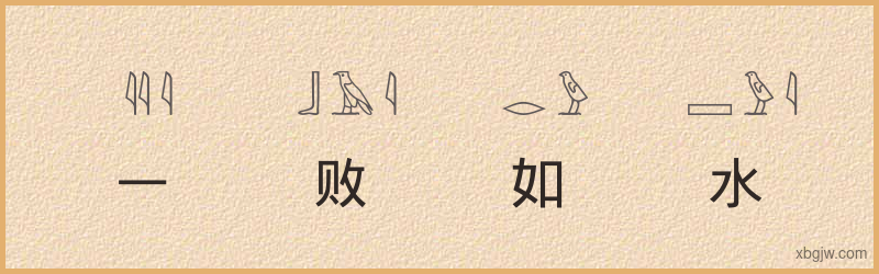 “一败如水”古埃及象形文字