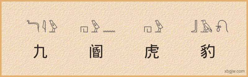 “九阍虎豹”古埃及象形文字