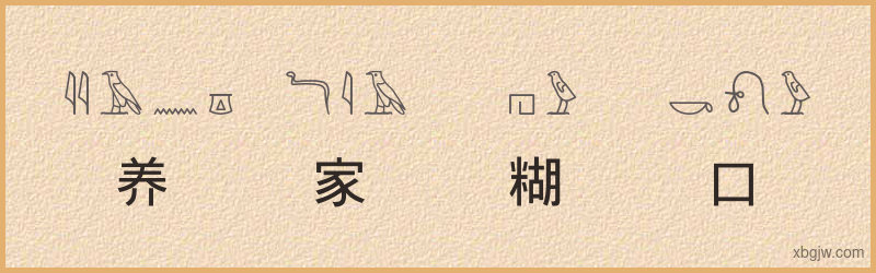 “养家糊口”古埃及象形文字