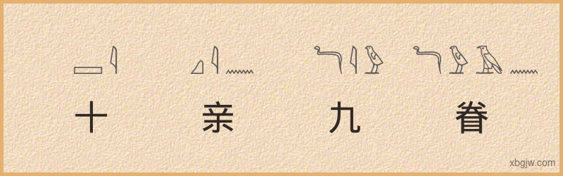 “十亲九眷”古埃及象形文字