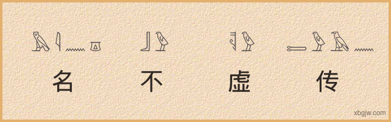 “名不虚传”古埃及象形文字