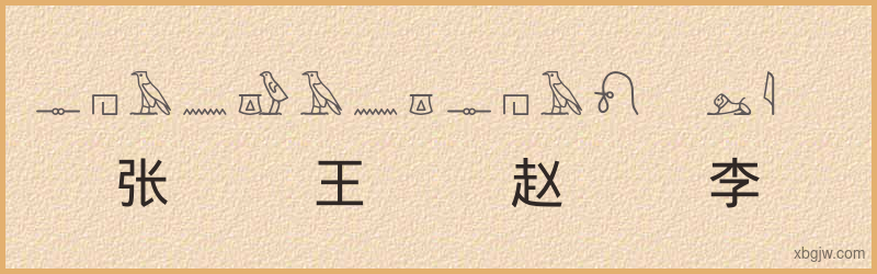 “张王赵李”古埃及象形文字