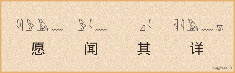 “愿闻其详”古埃及象形文字