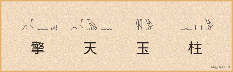 “擎天玉柱”古埃及象形文字