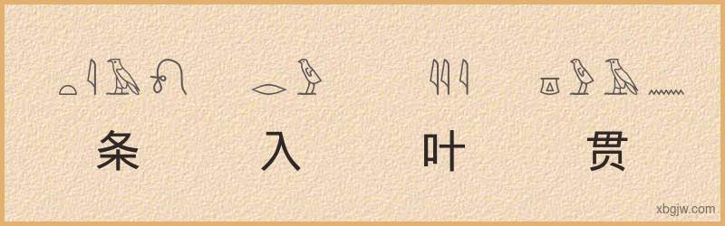 “条入叶贯”古埃及象形文字