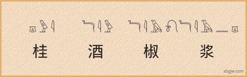 “桂酒椒浆”古埃及象形文字