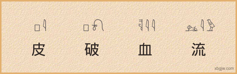 “皮破血流”古埃及象形文字