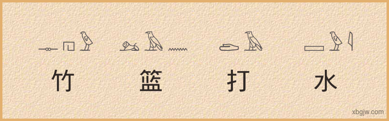 “竹篮打水”古埃及象形文字