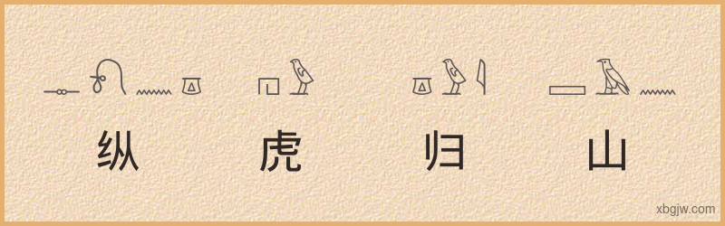 “纵虎归山”古埃及象形文字