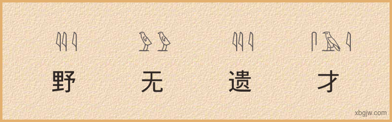 “野无遗才”古埃及象形文字